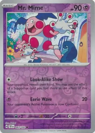 Temporal Forces Mr. Mime #63/162 reverse holo